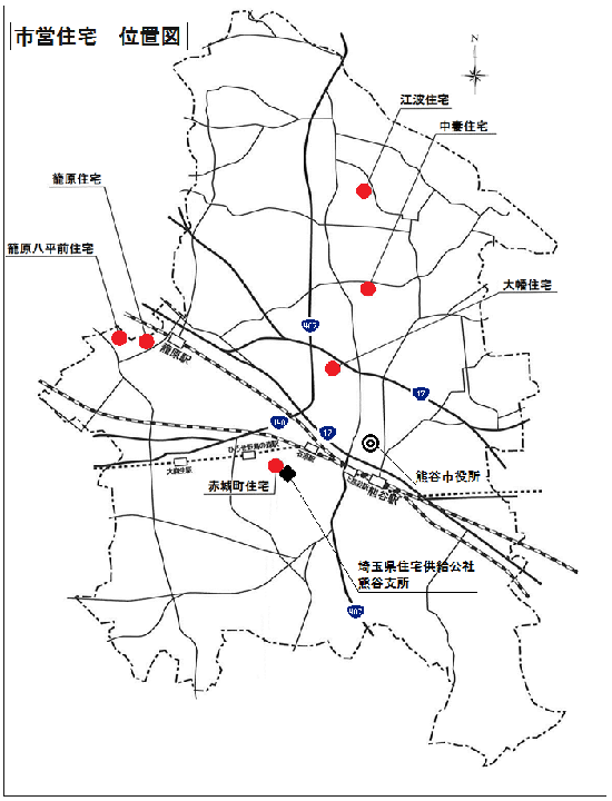 市営住宅　位置図