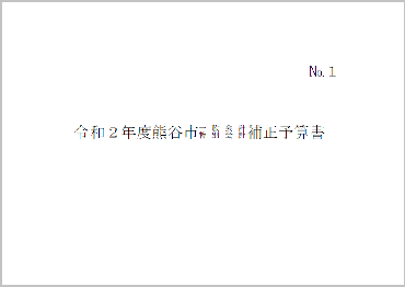 令和2年度熊谷市一般会計・特別会計補正予算書
