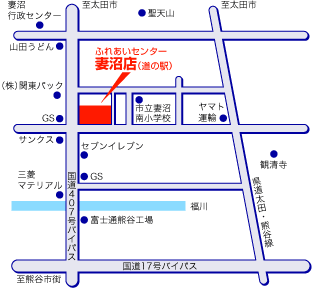 妻沼店の交通案内図