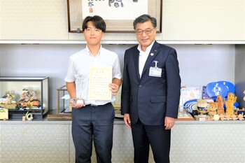 田子選手と市長1