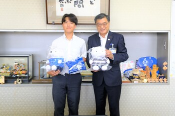 田子選手と市長2