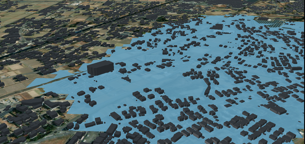 浸水シミュレーション画面